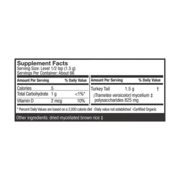Host Defense Turkey Tail Mushroom Mycelium Powder 3.5oz