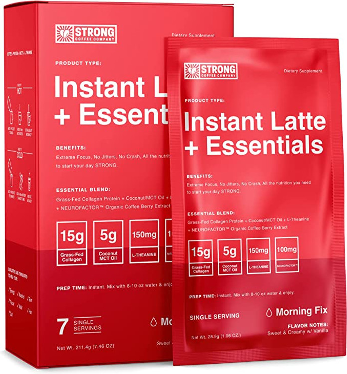Strong Coffee Instant Latte and Essentials - 7 Servings