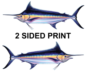 Blue Marlin 8" Two-Sided Fish Stickers – 10 Pack