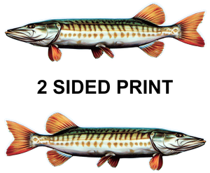Muskie 8" Two-Sided Fish Stickers – 10 Pack