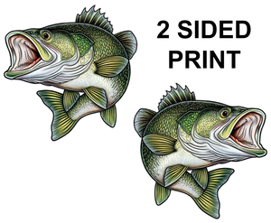 Largemouth Bass 8" Two-Sided Fish Stickers – 10 Pack