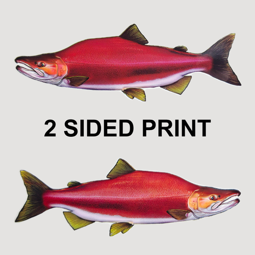 Sockeye Salmon 8" Double-Sided Fish Stickers – 10 Pack