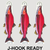 Sockeye Salmon 8" Double-Sided Fish Stickers – 10 Pack