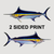 Blue Marlin 8" Double-Sided Fish Stickers – 48-Pack Hook Strip Display
