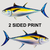 Bluefin Tuna 8" Double-Sided Fish Stickers – 48-Pack Hook Strip Display