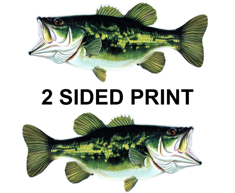 Largemouth Bass 8" Two-Sided Fish Stickers – 10 Pack
