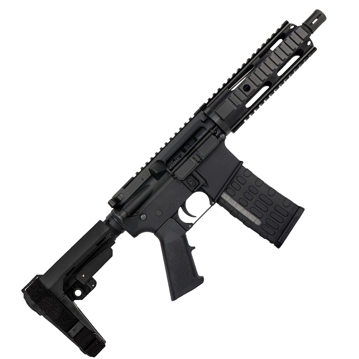 American Built Rifle Company AR-15 Semi Auto .223 5.56 Pistol 7.5" Barrel 7" Quad Rail Handguard, Black