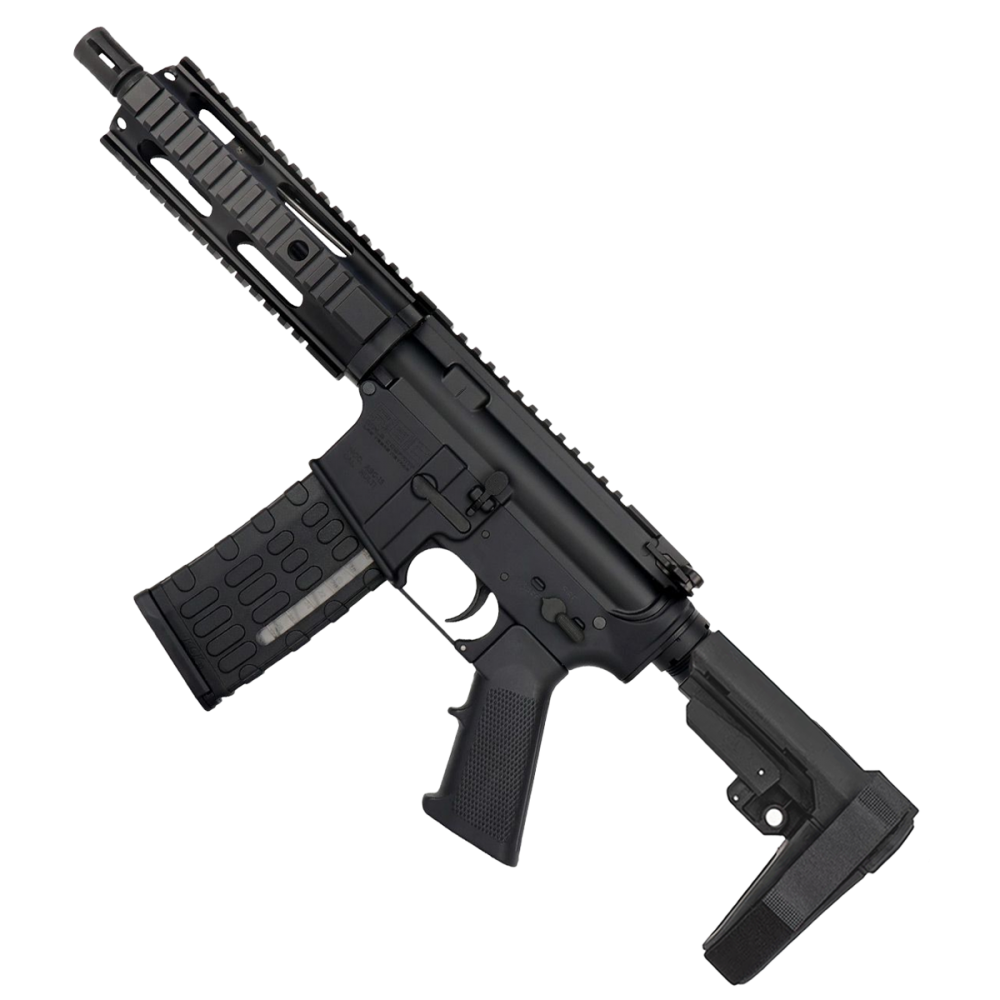 American Built Rifle Company AR-15 Semi Auto .223 5.56 Pistol 7.5" Barrel 7" Quad Rail Handguard, Black