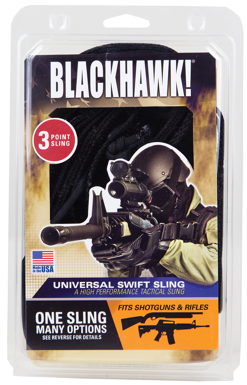 Blackhawk 70GS17BK Universal Swift Sling 1.25" W Three-Point Black Nylon