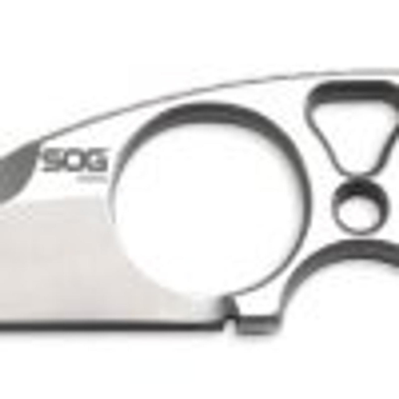 S.O.G SOG-JB01K-CP Snarl 2.30" Fixed Plain Sheepsfoot Satin 9Cr18MoV SS Blade/ Silver Stainless Steel Handle