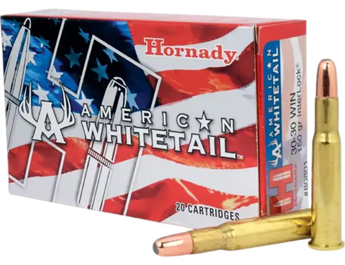 Hornady 80801 American Whitetail 30-30Win 150gr InterLock Round Nose 20 Per Box Hornady 80801 American Whitetail 30-30Win 150gr InterLock Round Nose 20 Per Box
