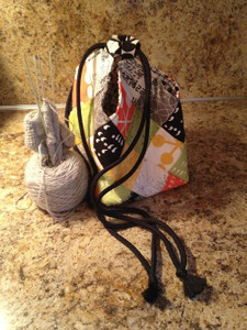 Bitty bag used as a knitting bag