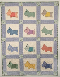 Adorable baby quilt with Scottie dogs