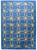 Scrappy yellow and purple wedding rings on a blue background