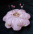 Pink pincushion made from the blossom in the Quiltsmart methods pack