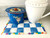 Blue PiX grid mug rug