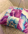 Purple and blue pin cushion made with the PiX grid