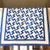 Finished blue and white drunkard's path quilt