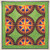 Finished Mini Mariners Compass quilt with green background