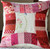Red pillow made with My Big Fat Wedding Ring pattern