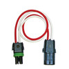 12 inch 2 pole Weather Pack Pigtail wired with 18 AWG Arctic Ultraflex Blue wire in red and white