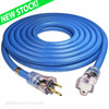 25 foot 12 gauge Arctic Ultraflex Blue extension cord single outlet power cord with molded clear NEMA 5-15 lighted ends