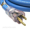 Arctic Ultraflex Blue 600V power cord Nema 5-15 clear lighted male end
