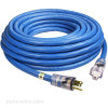 50 foot 12 gauge Arctic Ultraflex Blue extension cord single outlet power cord with molded clear NEMA 5-15 lighted ends