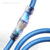 Arctic blue LEDs in both extension cord ends light up for instant power verification