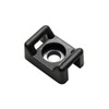 5/8 inch black UV resistant nylon 6.6 cable tie saddle mount - screw applied, 18-50 pound pull strength