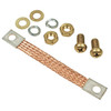 Braided Copper Bonding Strap and Hardware Kit for converting 1000 AMP replacement jumper clamps to dual live jaw and attaching to 5/16" stud eyelet lug cables