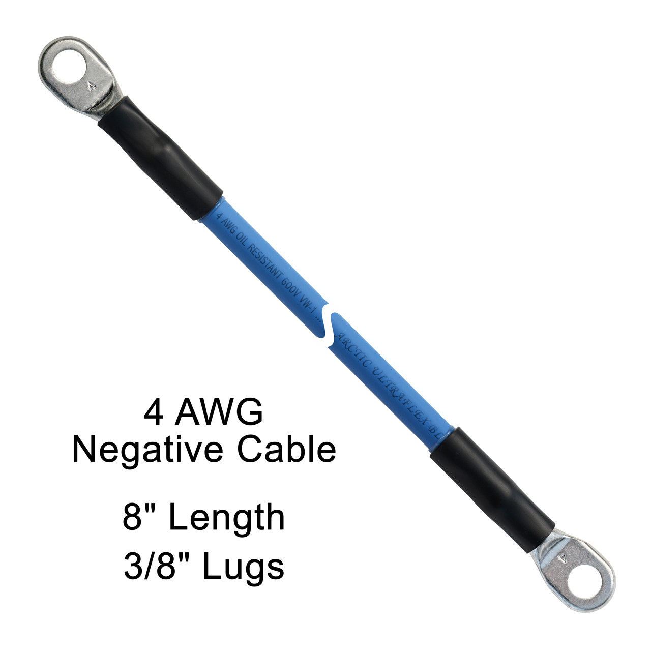 NEGATIVE CABLE 4GA 8" 3/8" STUD Polar Wire