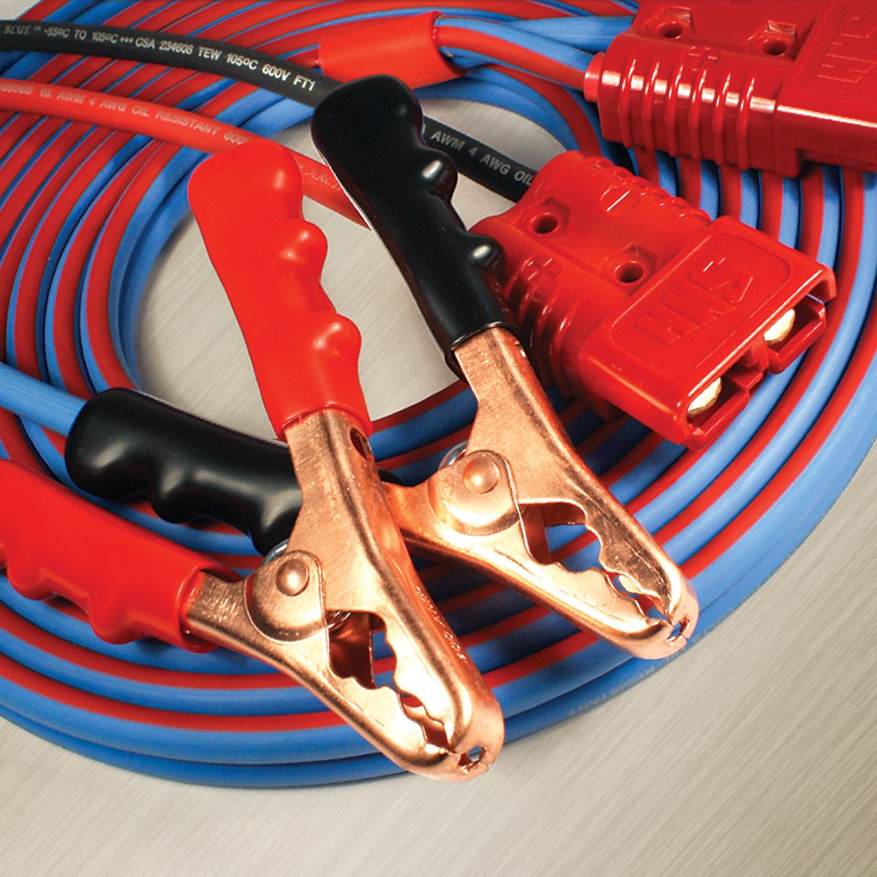 20' 4 Ga Jumper Cable Clamp to Harness Lead Polar Wire