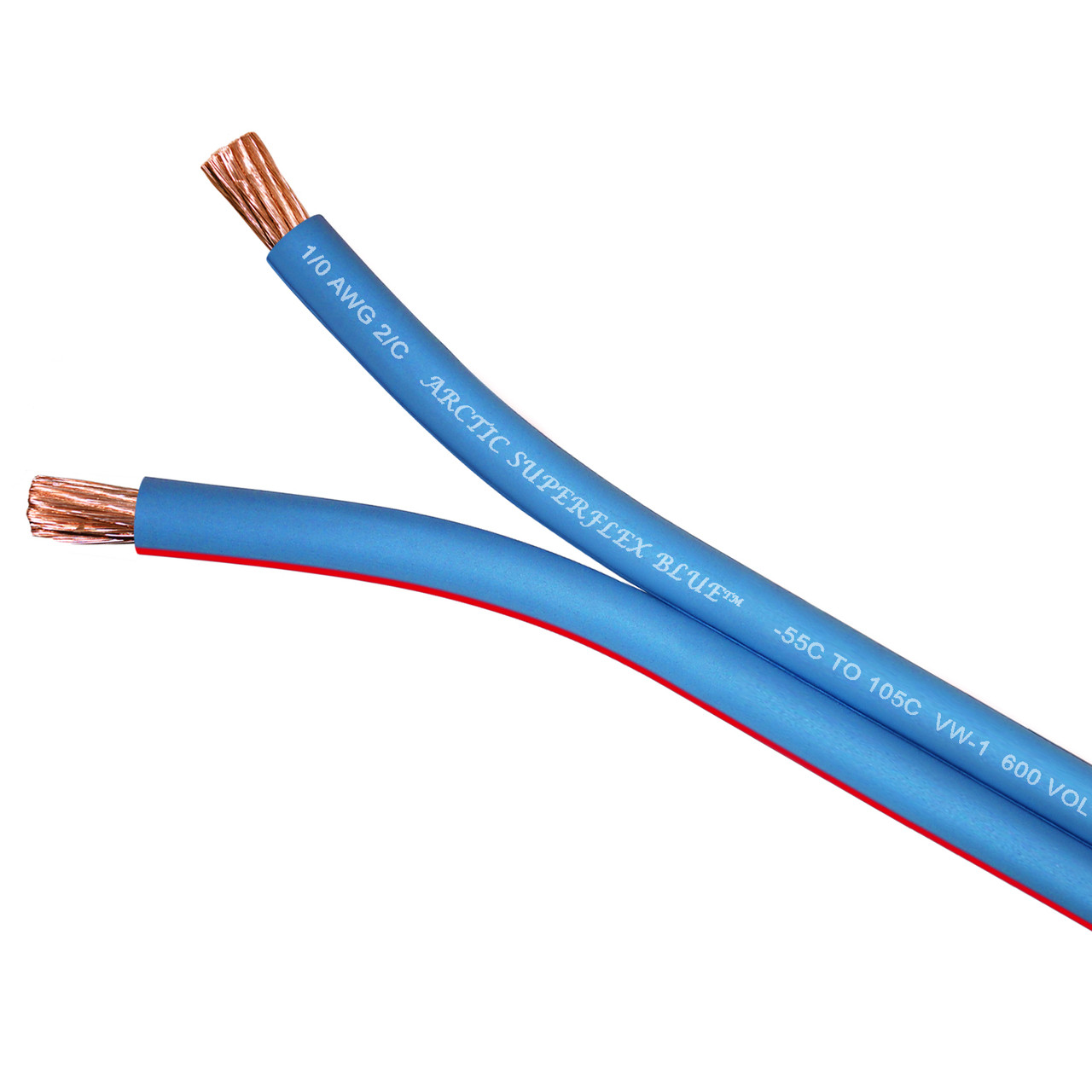 Arctic Superflex Blue conductors separate smoothly and evenly for jumper cables, motor leads, and other applications
