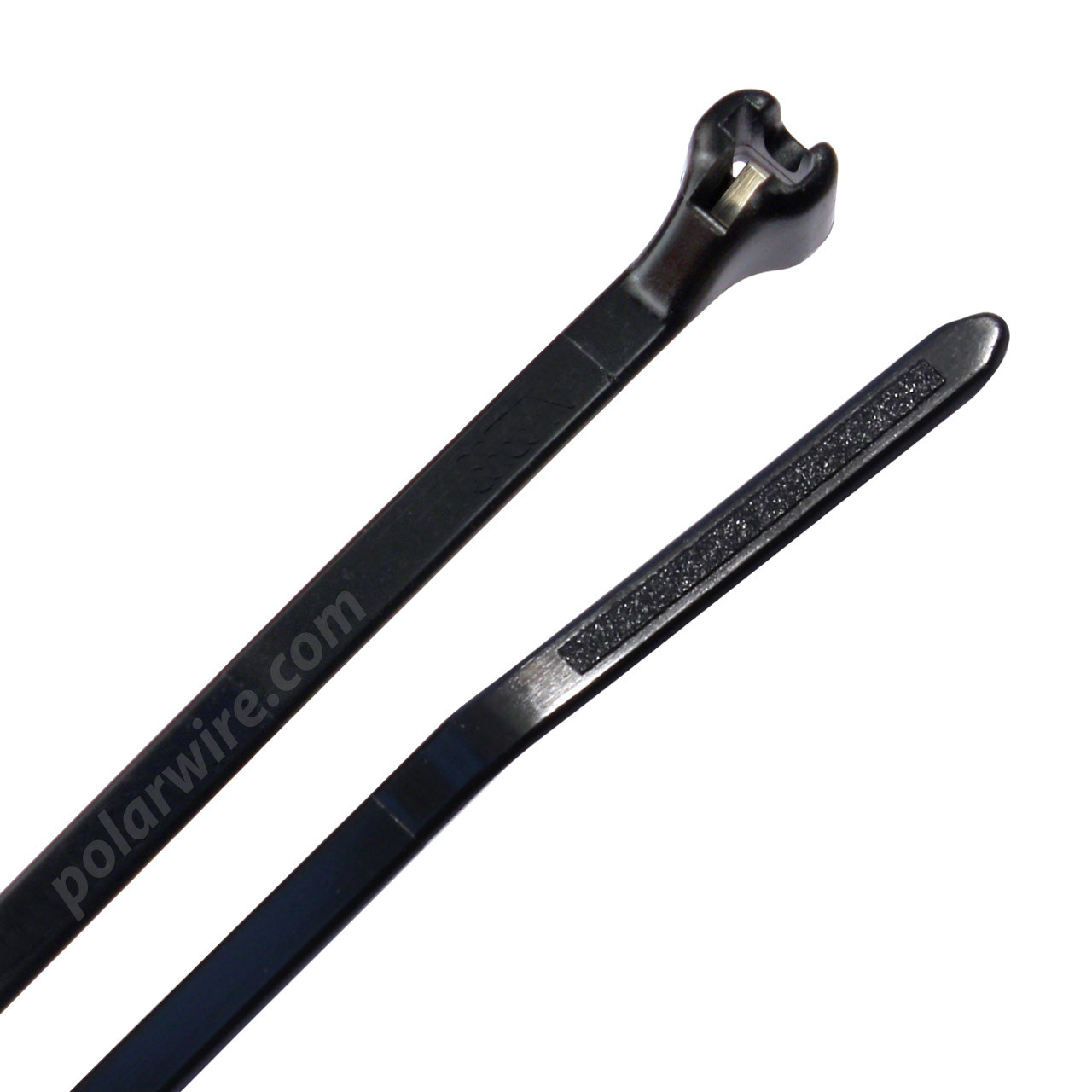 14.2 Inch BLACK 6.6 NYLON CABLE TIE, 18 lb Pull, 100 Qty, UV Resistant, Steel Locking Barb