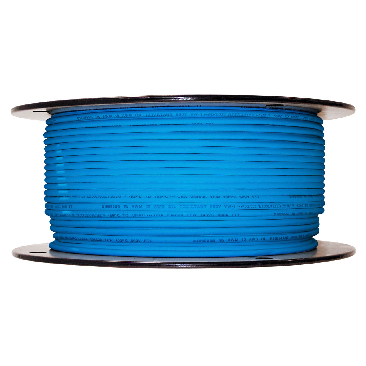 10 AWG blue Arctic Ultraflex Blue single conductor wire 100% copper tinned fine strand, 600v, 500 foot spool