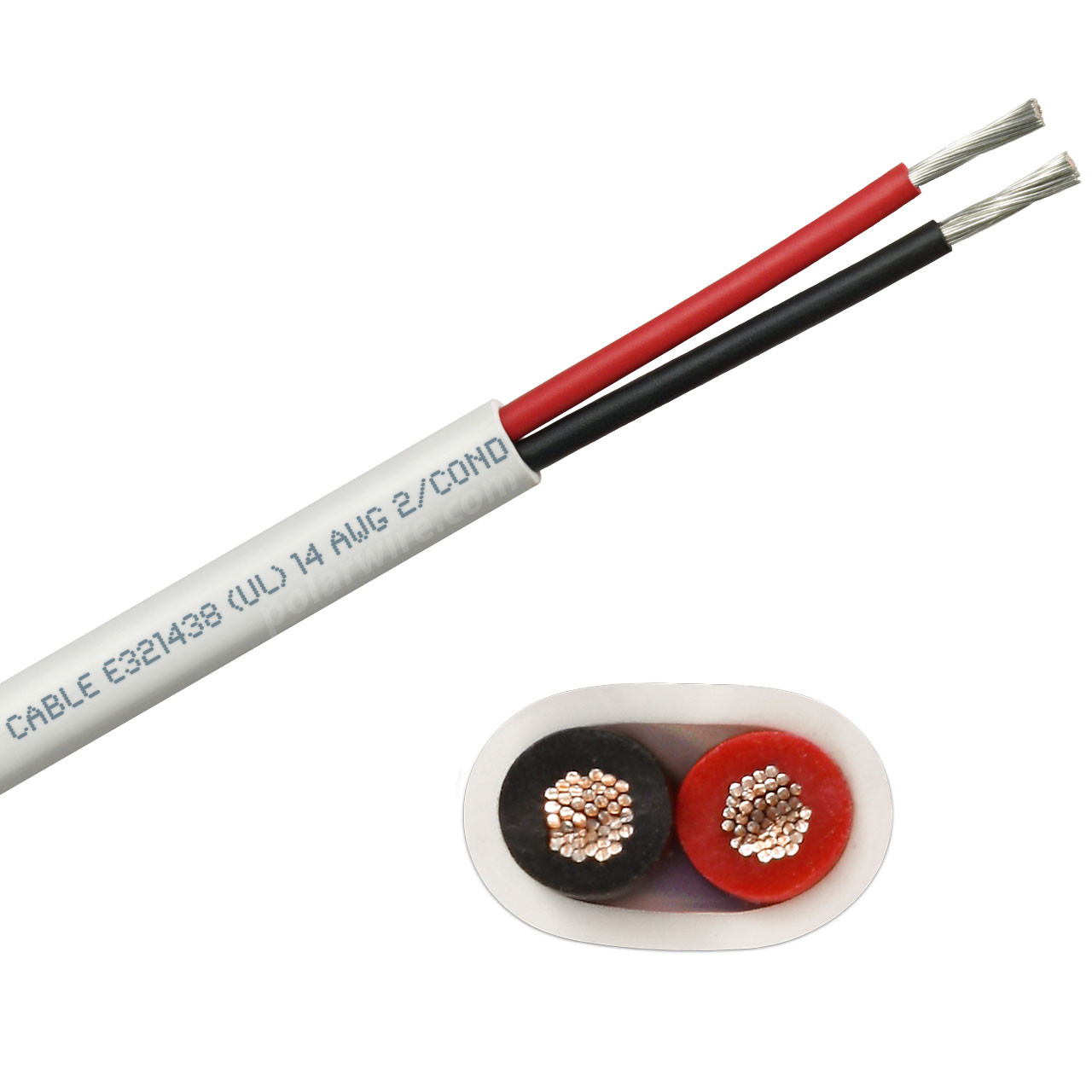 14 AWG flat red and black dc duplex marine grade tinned copper bc5w2 boat cable features ultra flexible Class K fine copper stranding for flexibility and conductivity, exceeds ABYC standards, UL Listed, CSA Certified