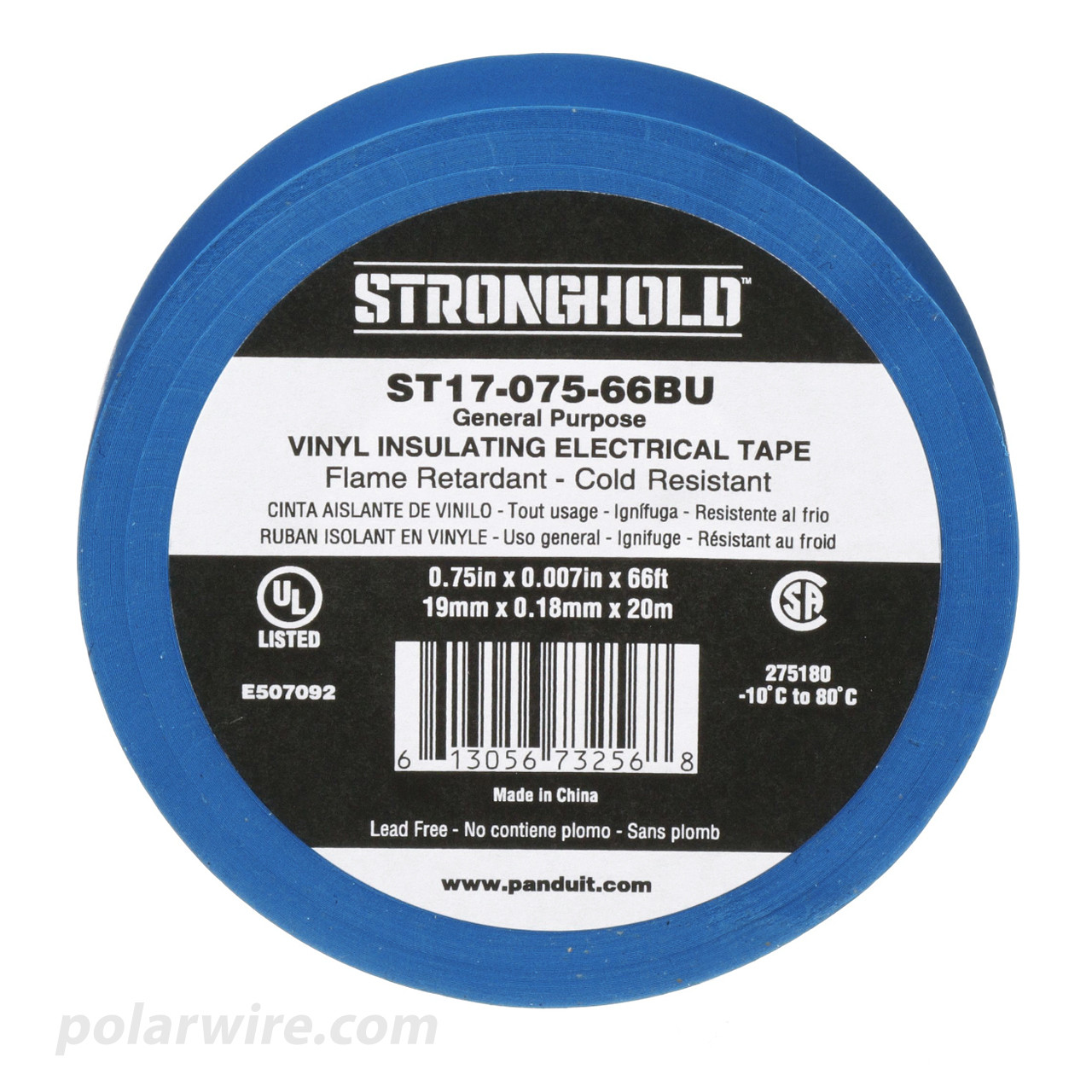 3/4 inch Blue PVC Vinyl Electrical Tape Panduit Stronghold