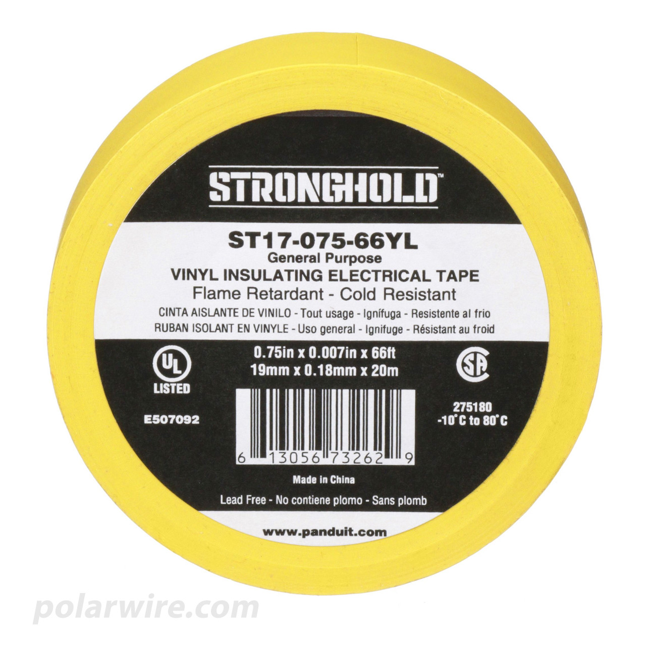 3/4 inch Yellow PVC Vinyl Electrical Tape Panduit Stronghold