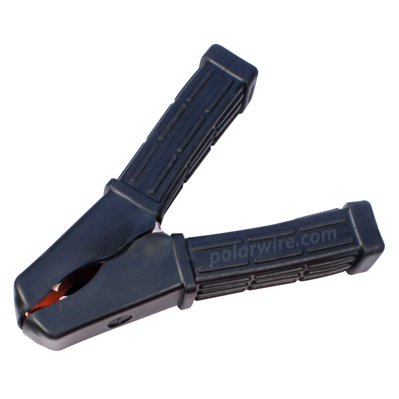 100 Amp Solid Copper Jumper Cable Clamp with black vinyl insulation