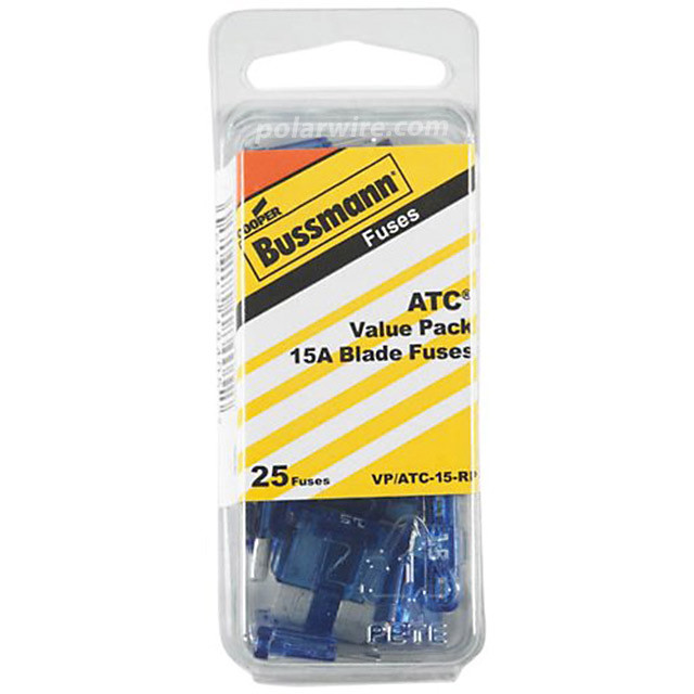ATC blade fuse, 15 amp, 25 piece value pack