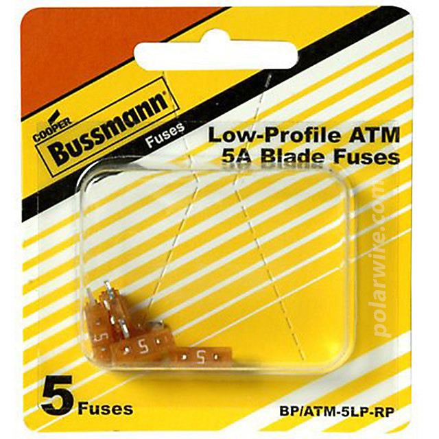 Low profile ATM mini-blade fuse, 5 amp, 5 pack