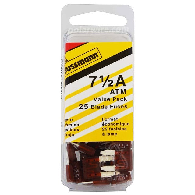 ATM mini-blade fuse, 7-1/2 amp, 25 piece value pack, 7.5 amp