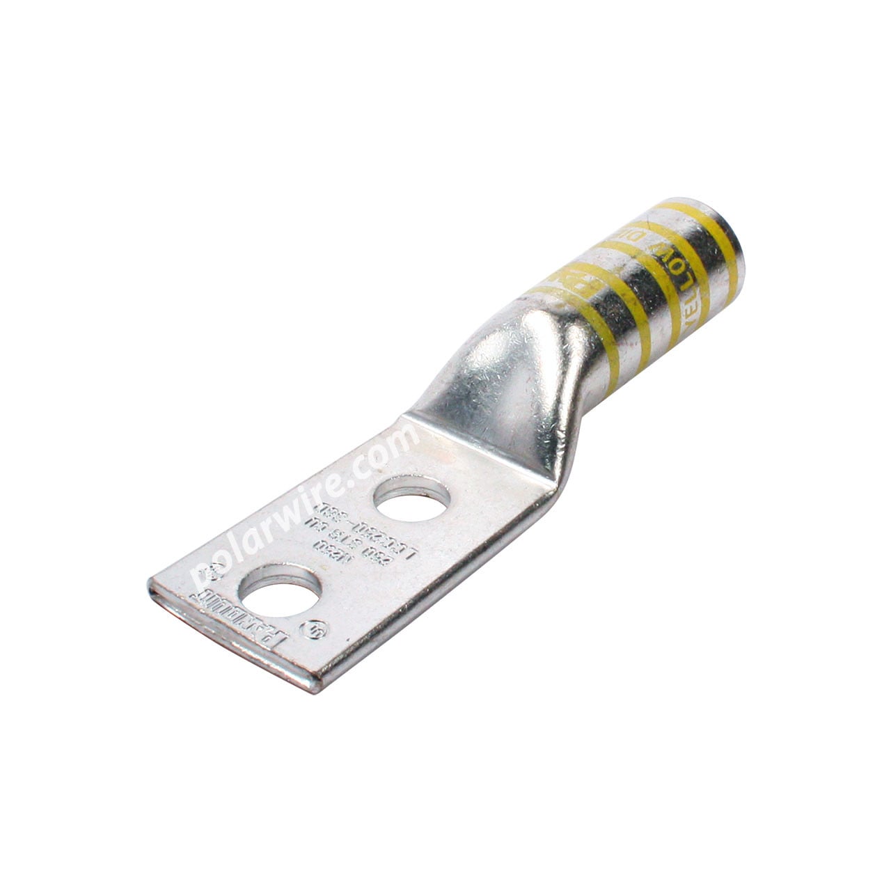 Center long barrel heavy duty compression lug, 250 MCM, 3/8 inch stud, 1 inch