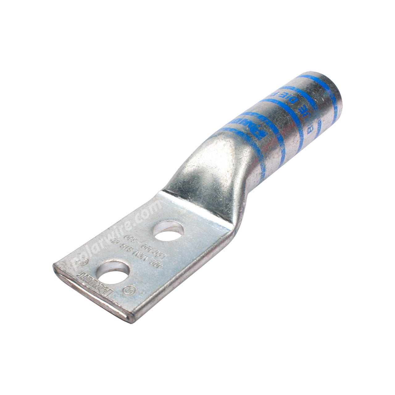 Center long barrel heavy duty compression lug, 400 MCM, 3/8 inch stud, 1 inch