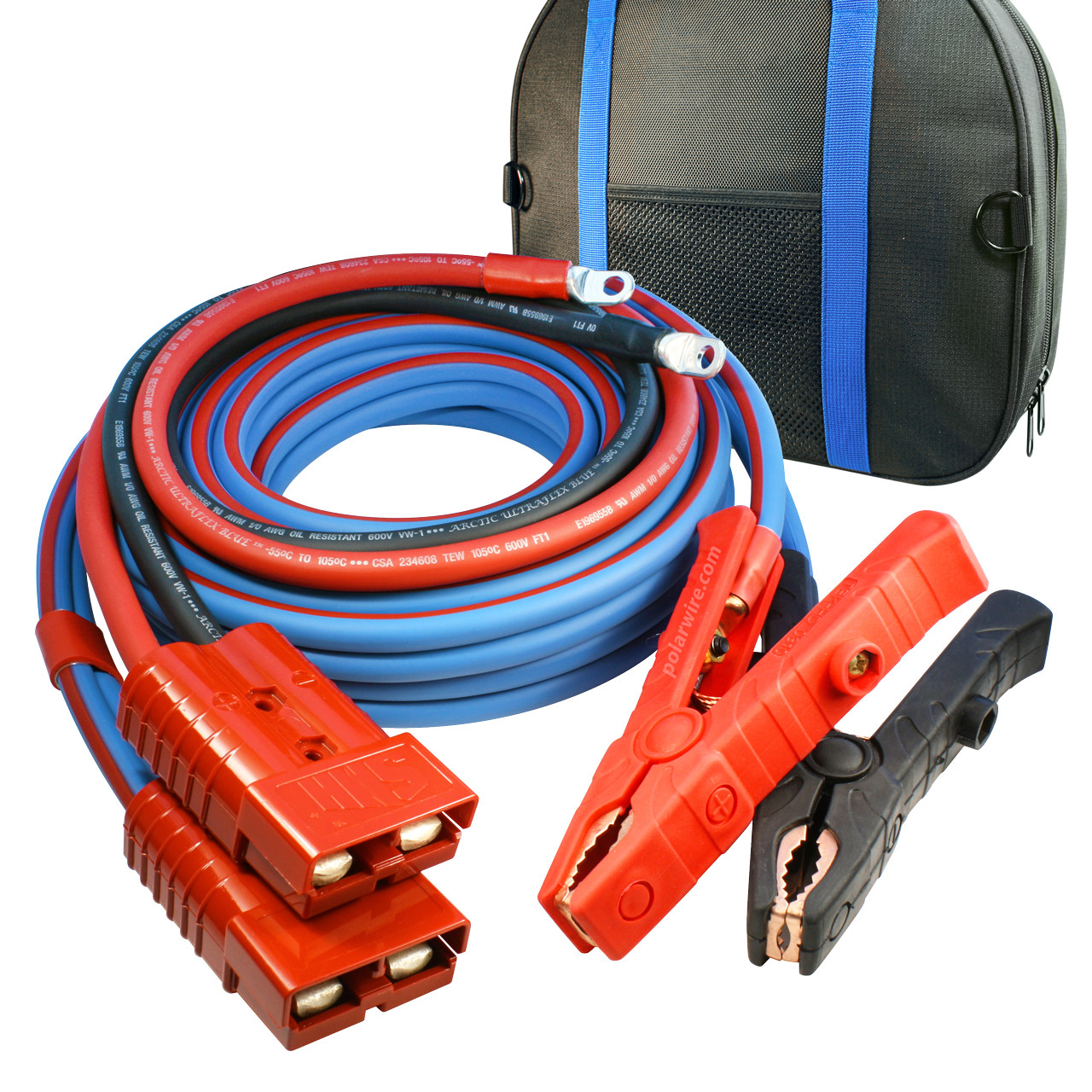 25' Cold Weather Heavy Duty Jumper Cable Clamp to Harness  1/0 AWG  Booster System