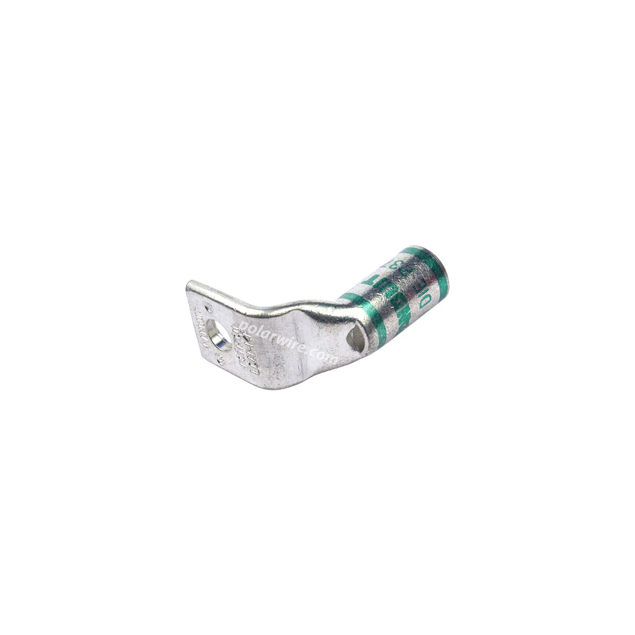Window short barrel heavy duty compression lug, 1 AWG, 1/4 inch stud, 90 degree