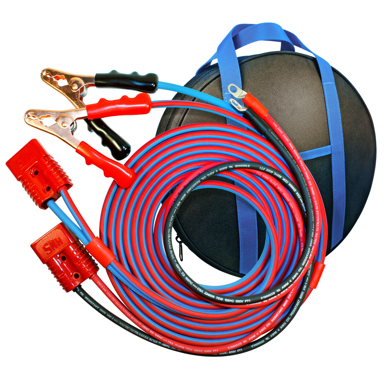 20' Cold Weather Premium Jumper Cable, Clamp to Harness, 4 AWG Booster System