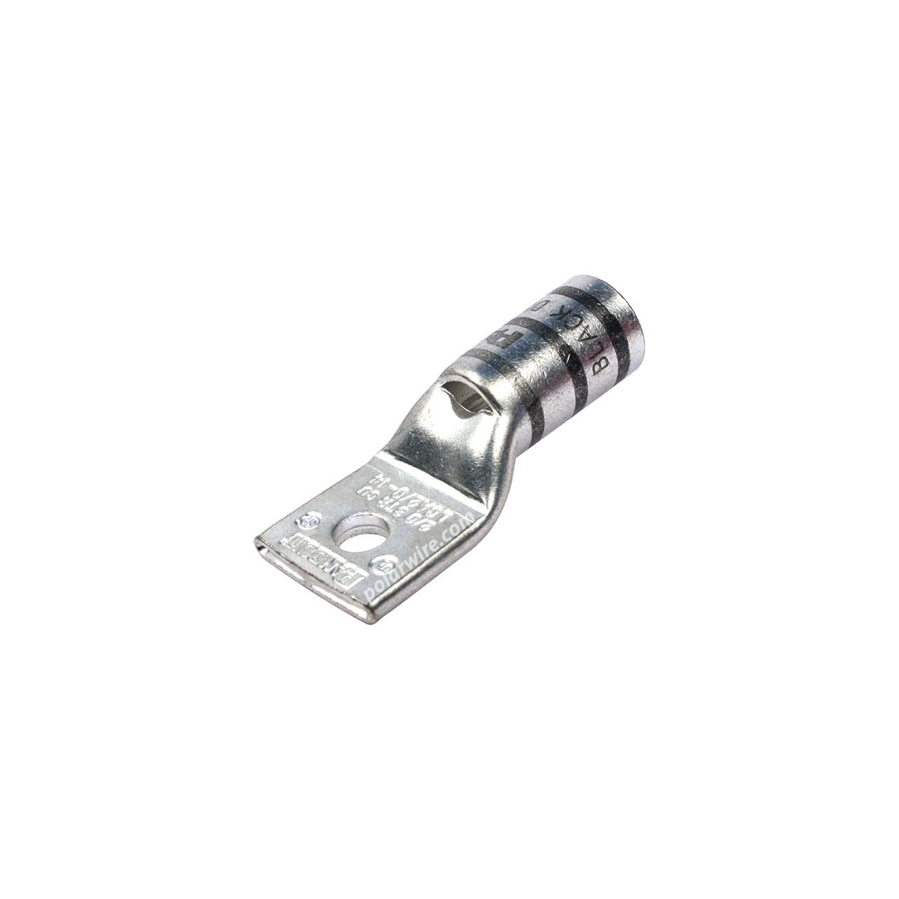 Window short barrel heavy duty compression lug, 2/0 AWG, 1/4 inch stud