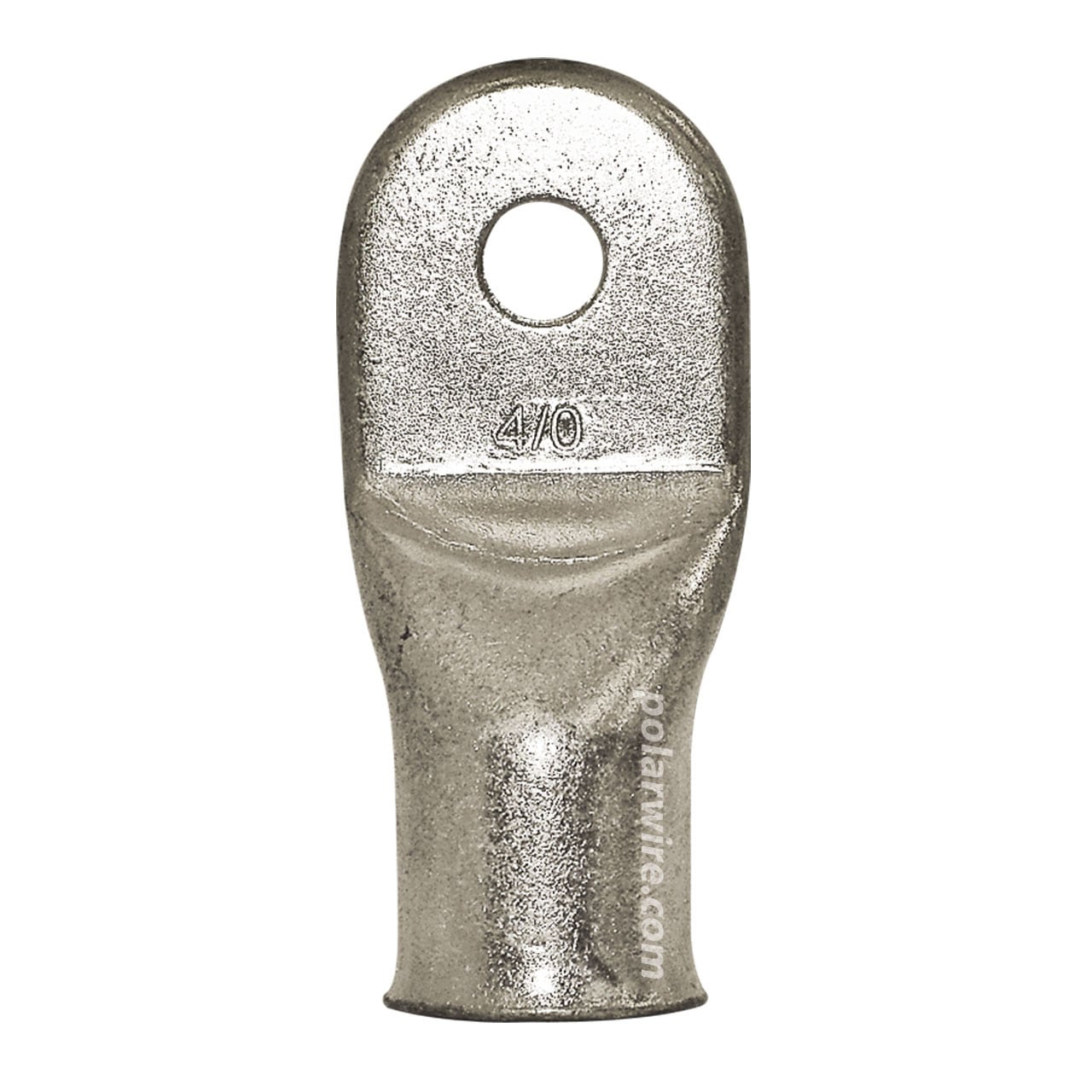 Plated copper eyelet lug, 4/0 AWG, 5/16 inch stud
